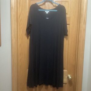 Midi Black Swing Dress